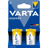 Alkaline Energy C batterier - pakke med 2 stk