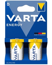 Alkaline Energy D batterier - pakke med 2 stk