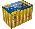 Alkaline batterier AA Longlife - pakke med 24 stk. AA batterier