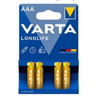 Alkaline batterier AAA Longlife - pakke med 4 stk. AAA batterier