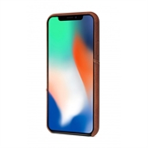 Decoded cover til iPhone X bagside cover i mørke brun læder med kreditkortholder