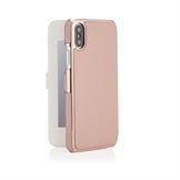 Pipetto Slim Wallet med Spejl til iPhone X / XS i Rose Gold