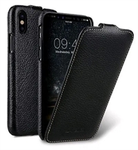 Melkco Jacka cover til iPhone XS / X i sort læder med klap